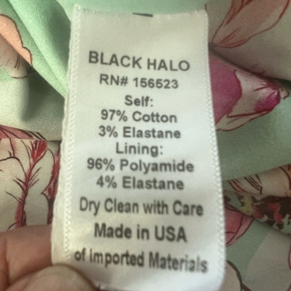 Black Halo Floral Bodycon Midi Dress | Size 8 | Made in USA - Picture 3 of 8